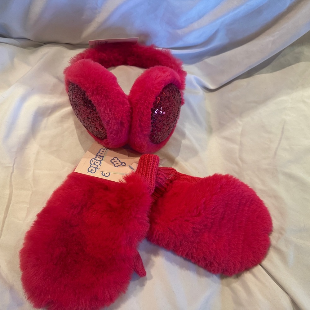 More Than Magic Red Mittens and Earmuffs Set